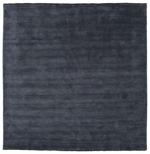  베틀 Fringes - 어두운 파란색 러그 250X250 모던 사각형 블랙 대형 (울, 인도)