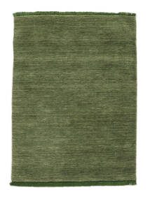  베틀 Fringes - 녹색 러그 80X120 모던 올리브 그린 (울, 인도)