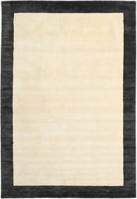  베틀 Frame - 검정색/흰색 러그 200X300 모던 베이지/다크 그레이 (울, 인도)