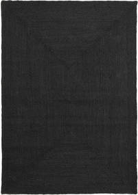 야외 카펫 Frida Color - 검정색 러그 160X230 정품
 모던 수제 검정색 (황마 깔개)